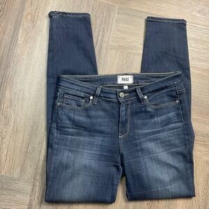 Paige Verdugo Ankle Skinny Denim Stretch Jeans Womens 30 Dark Wash Blue Boho